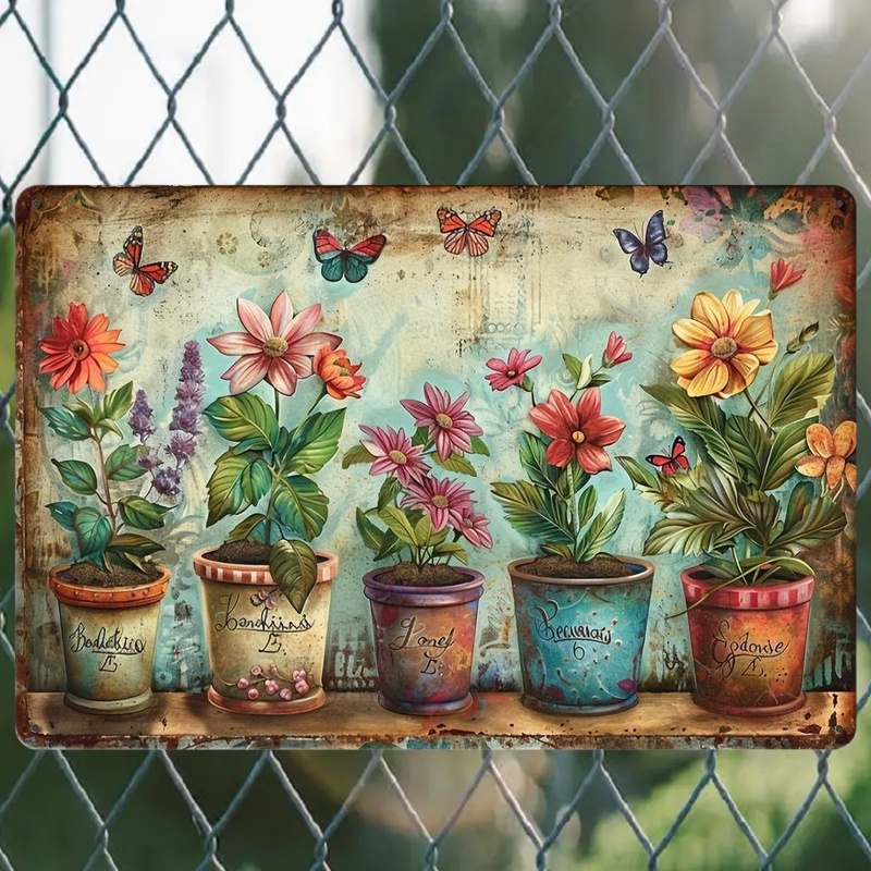 Home Office Depot - Charming Vintage Garden Metal Sign -