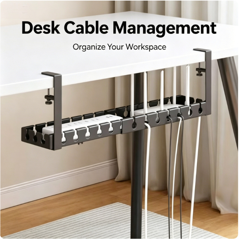 Home Office Desk Ideas - Under Table Telescopic Storage Rack Metal