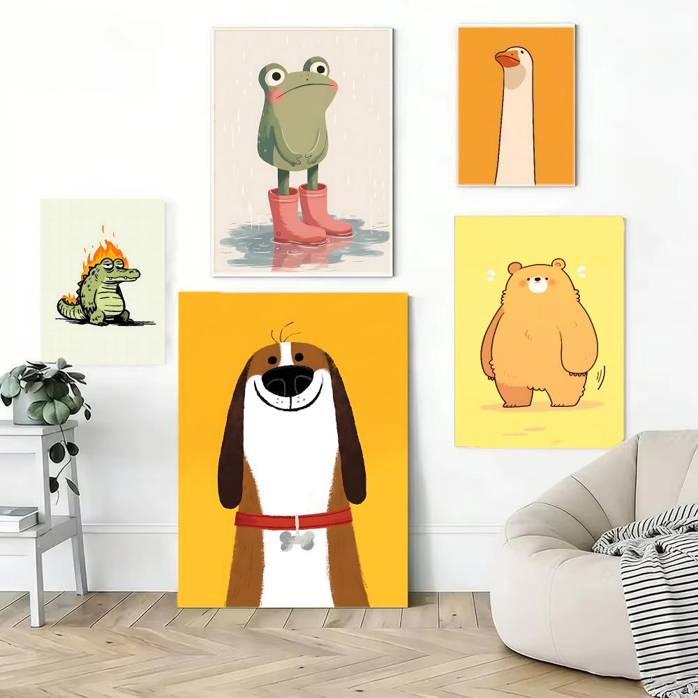 Home Office Interior Design - Cute Animal Character Design Poster Wall