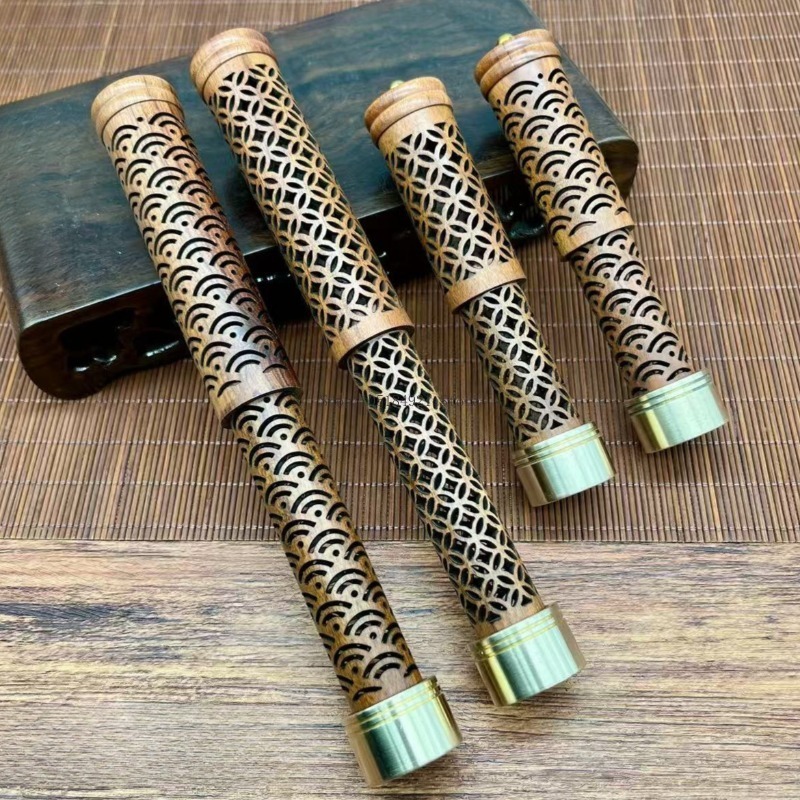 Home Office Ye - Retractable Wooden Vertical Incense Burner Hollow