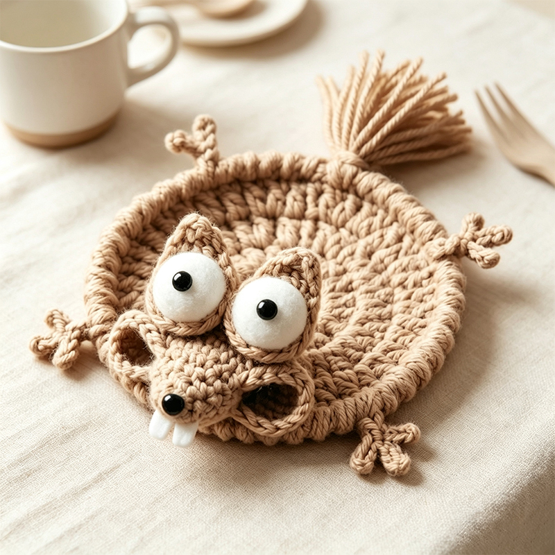 Cute Crochet Animal Coaster Ha - огляд і ціна Home Office Desk Ideas