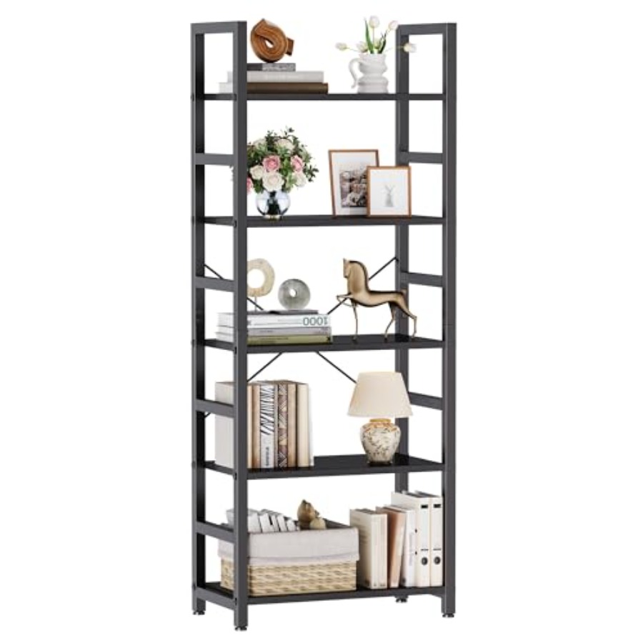 5-Tier Bookshelf, Modern Tall  - огляд і ціна Home Office In Living Room