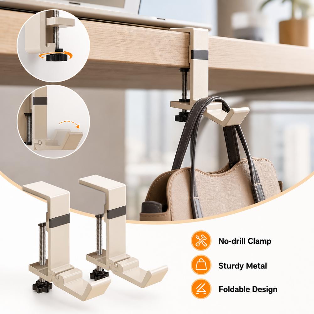 No Drill Foldable Desk Hook  C - огляд і ціна Home Office Desk Ideas