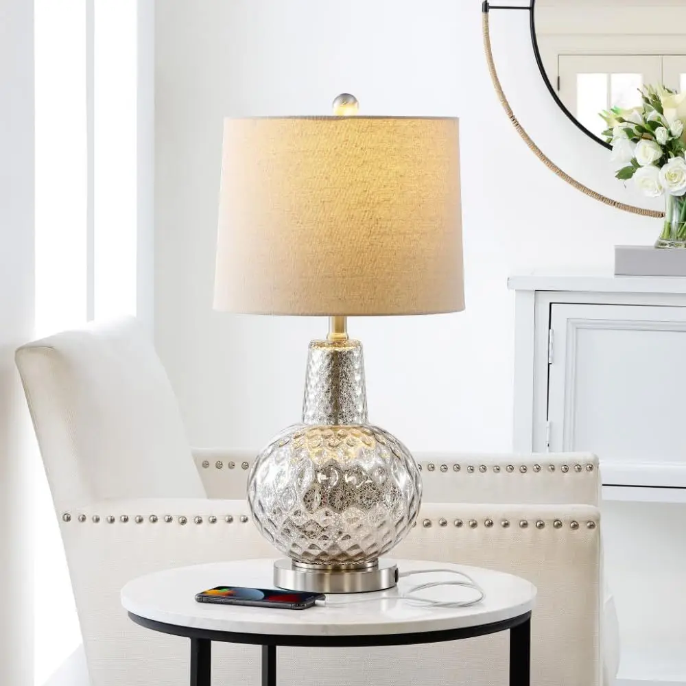 24-inch Silver/Ivory Shade LED - огляд і ціна Home Office In Living Room